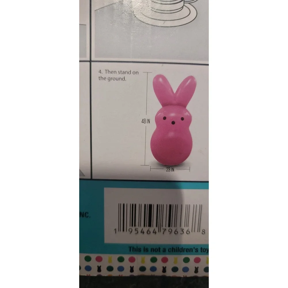 PEEPS‎ 4' Foot Inflatable Pink Yard Easter Bunny Blow-Up NWT and Sealed